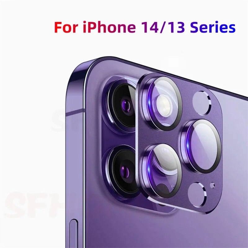 Camera Lens Protector voor iPhone 11 15 14 12 13 Pro Max Titanium Metalen Camera Cover Scherm Metaal Glas Voor iPhone 14 15 Pro MAX