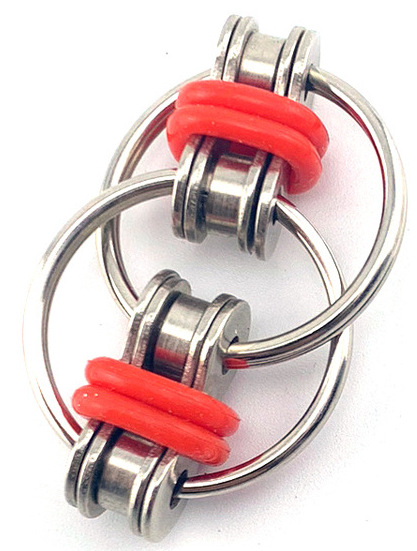 Relief Bike Chain Fidget Toy For Autism Antistress Toys Set Anti Stress Spinner Key Metal Ring Puzzle Sensory Toys: red