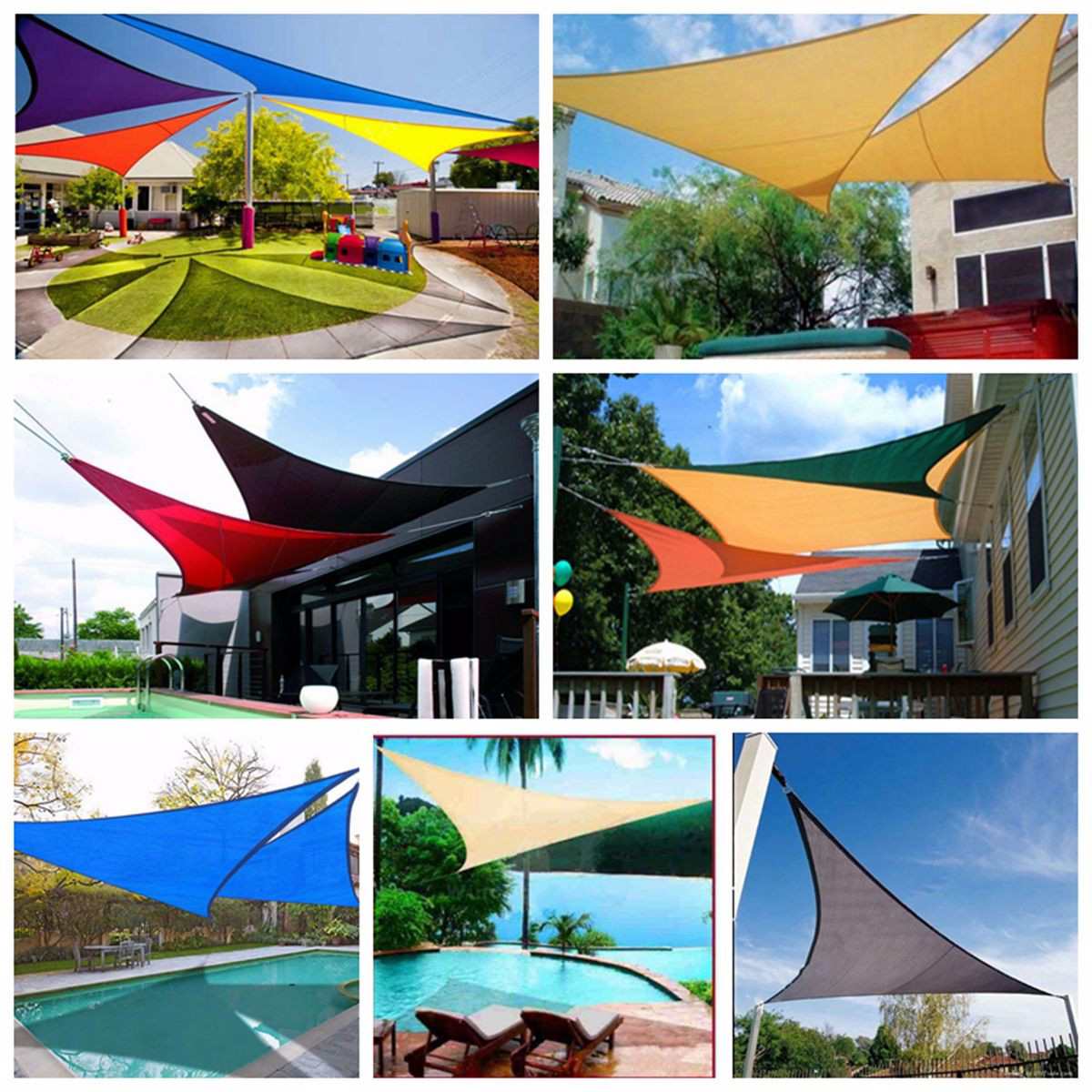 300D Blauwe Zon Zonnezeil Outdoor Patio Gazon Zwembad Rechthoek Cover Blok Luifel Zwembad Cover Zonnebrandcrème Tent Waterdicht