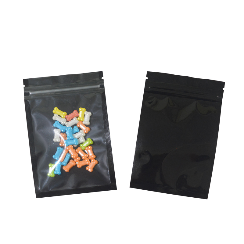 100 Pcs Kleurrijke En Transparante Zip-Lock Zakjes, Voedsel Opslag Zakken Vochtbestendige Zakken Houden Aroma Zip-Lock Zakken: 7.5x10 cm / Black and Clear