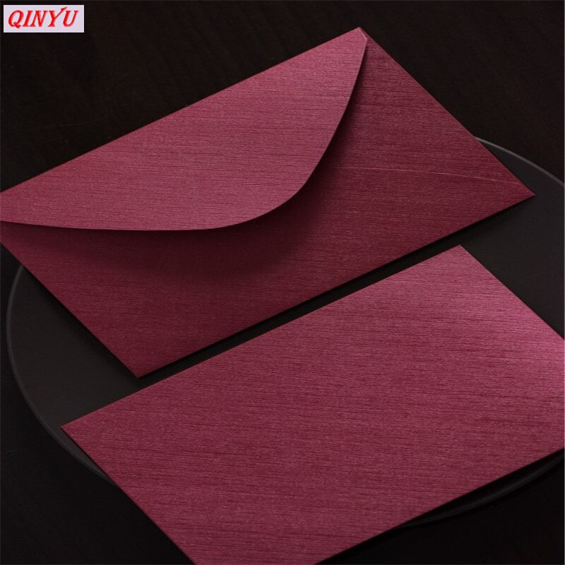 10Pcs 13*20cm Retro Gekleurde Blanco Papier Enveloppen Bruiloft Uitnodiging Wenskaarten zakelijke uitnodiging envelop 6z: Red wine