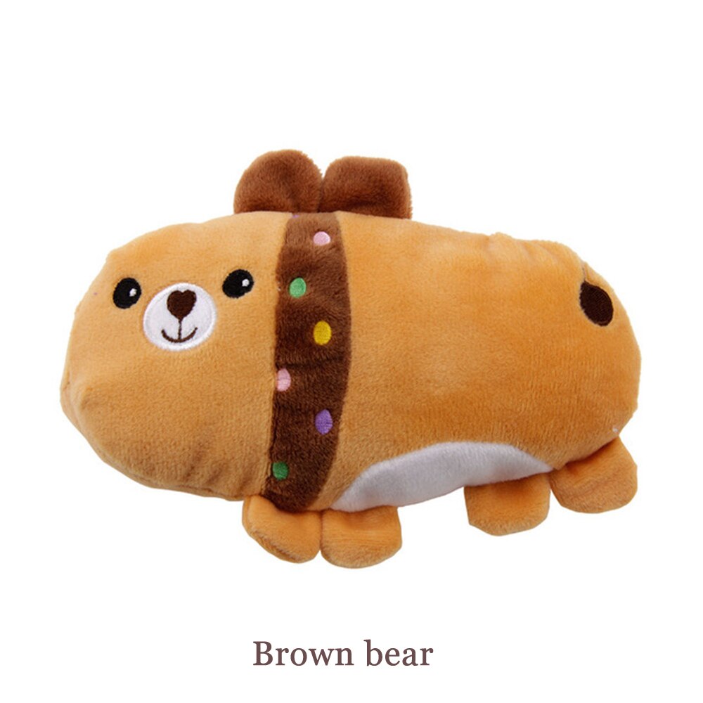 Miflame Large Dogs Toys For Pet Accessories Labrador Poodle Toys Dinosaur Small Dog Supplies Squeaky Puppy Toy For Pet Toy Chew: Brown bear