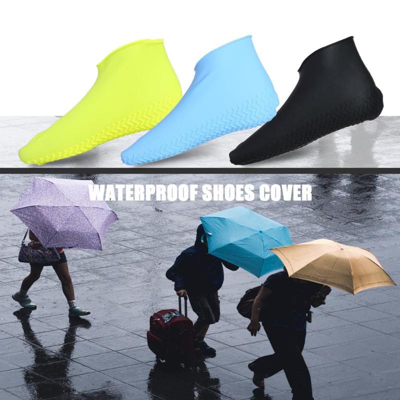 Calzado de silicona reutilizable impermeable para hombre, cubre Botas de lluvia, ropa Unisex lavable antideslizante reciclable