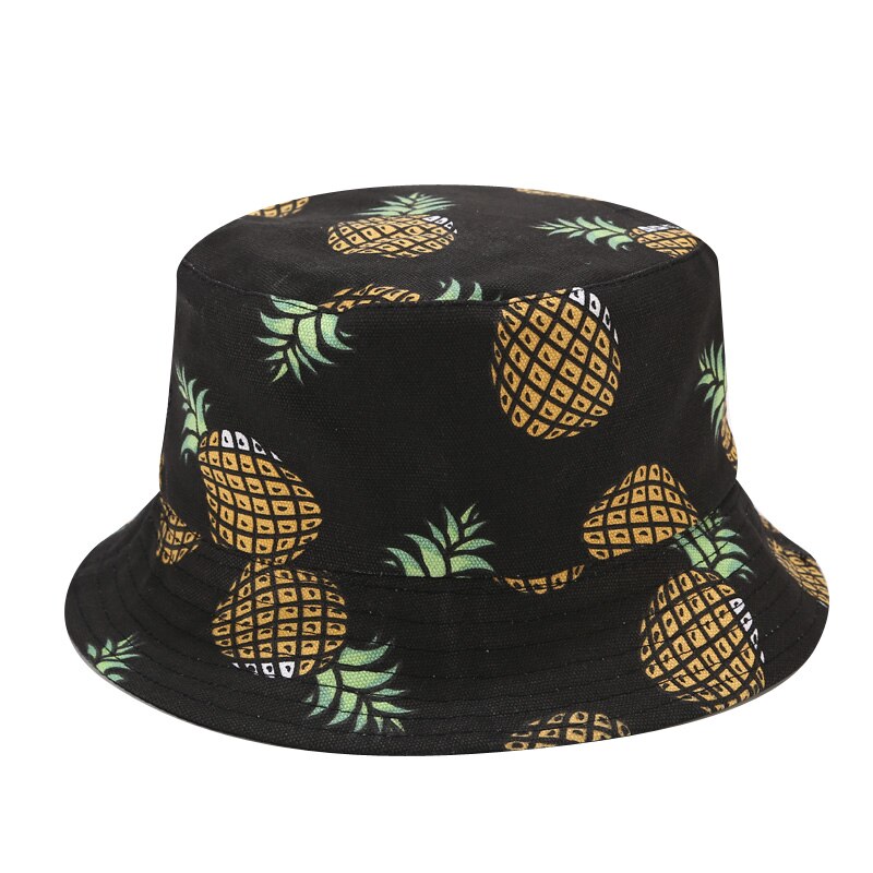 Chapeau bob unisexe imprimé ananas, couvre-chef pliable, pour la plage, la pêche, pour l'extérieur, pour femmes et hommes