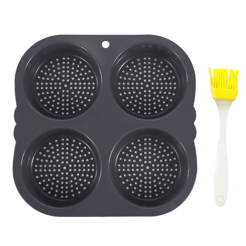 Silikon Hamburger Brötchen bilden Hamburger Brötchen Backform Ofen zurück platte Brotform Küche Kochen Backwerk zeuge: Licht Grau