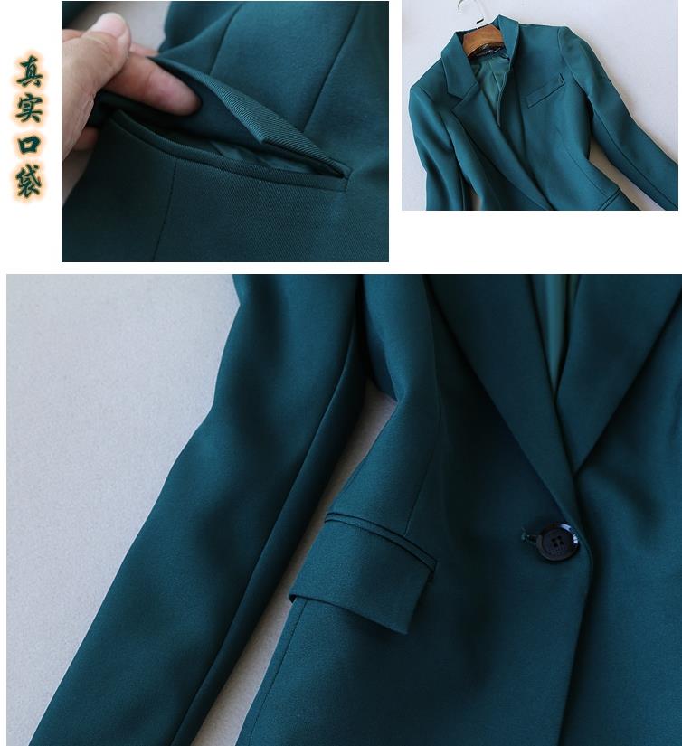 Kontortøj efterår kvinder nederdel jakkesæt elegant kontor dame blazer og nederdel sæt formelt slid todelt nederdel sæt uniform grøn