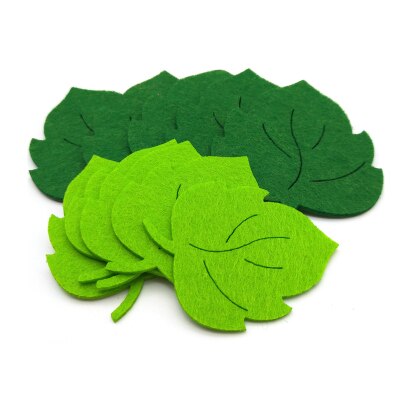 10PCS Random Color Leaf Non-woven Felt Green Tree Leaves Patch Appliques DIY Wall Craft Accessories Supplies: Default Title