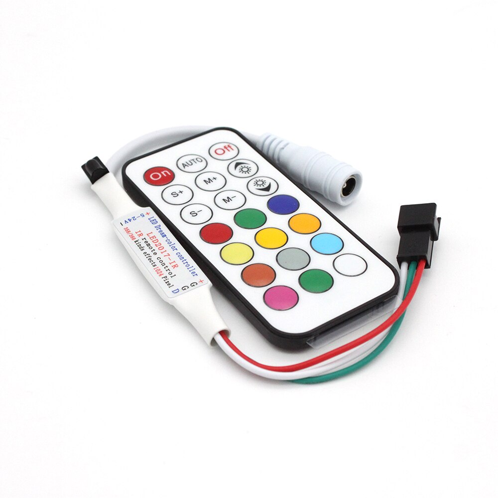 Trådløs  rf 14 nøgle 21 nøgle mini lille led pixel strip lys controller til  ws2811 sk6812 ws2812b 6803 1903 med fjernbetjening