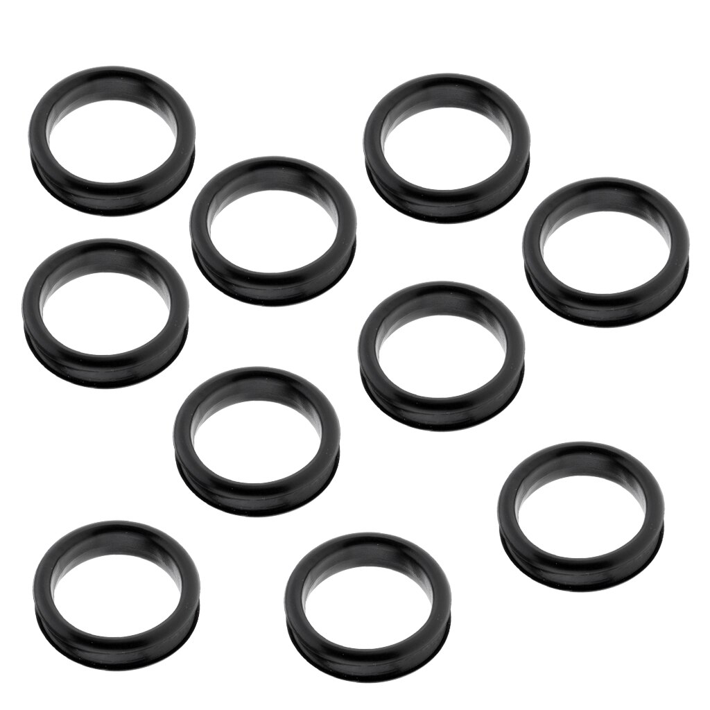 Pack of 10 Rubber Rings Thumb Ring Sizing Inserts for Grooming Scissors Black/Clear: Balck
