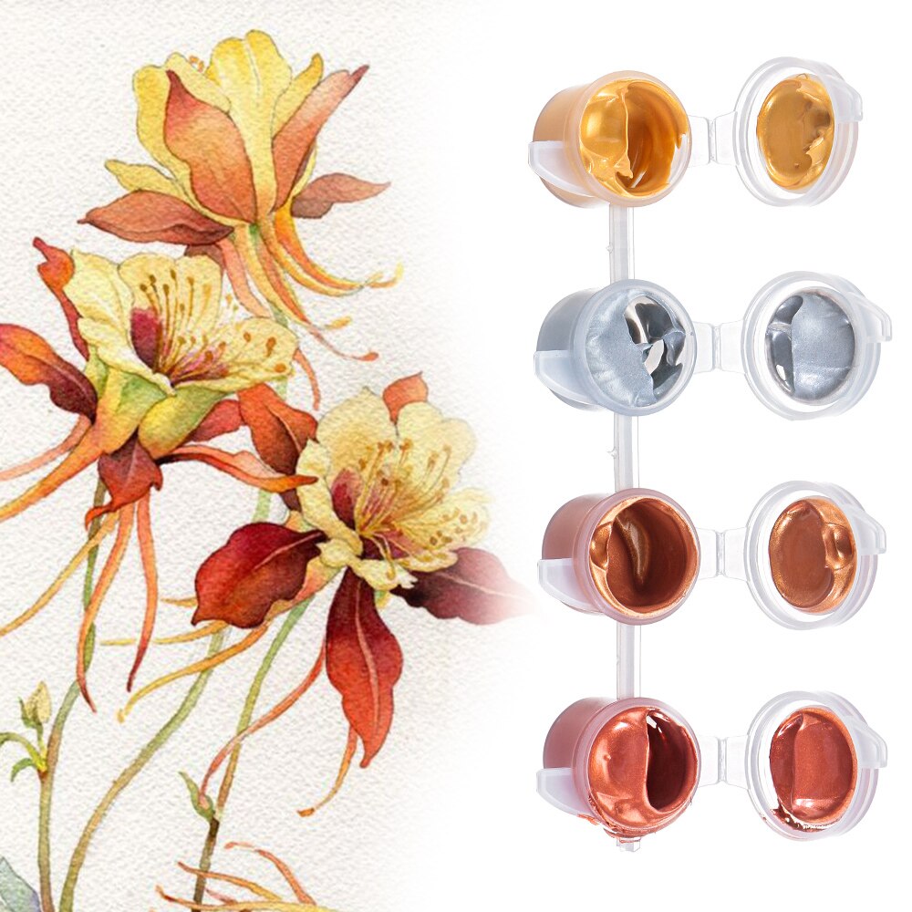 2/4/6 farver til tekstil tegning væg håndmalet skinnende gel maling pigment metallisk farve akryl maling til kunstner kunst tilbehør