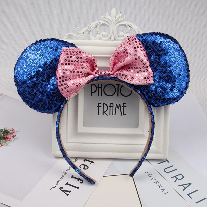Hårtilbehør minnie mouse øre pandebånd hårbånd til kvinder pailletter sløjfe piger pandebånd fødselsdagsfest hårbånd: 10