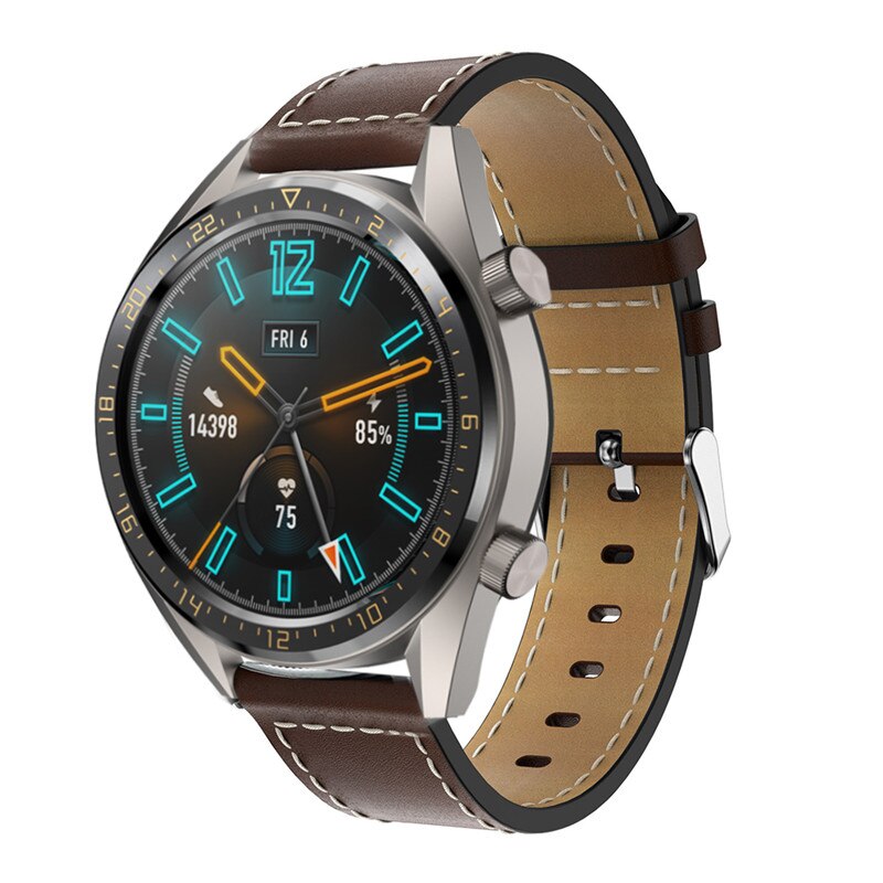 Cinturino in pelle per Huawei Orologio GT GT2 46mm/ gt 2e/Honor Magia 2 46 millimetri Cinghia Della Cinghia Della Fascia 22 millimetri Wristband Del Braccialetto per Amazfit GTR 47 MILLIMETRI: Coffee / for honor magic