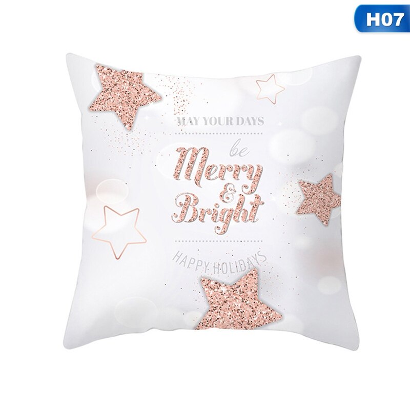 Weihnachten Pfirsich Haut Kissen fallen Rose Gold Kissen Abdeckung Hause Dekoration Neue Jahr Sofa Dekor: H07