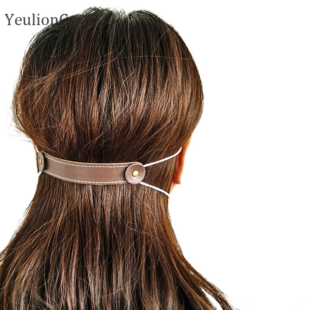 Chzimade 5Pcs Pu Leer Oor Protectors Haak Uitbreiding Strap Gesp 12.5X2Cm Voor Masker Dragen Release Pijn oor Grips Clips Haken: 5