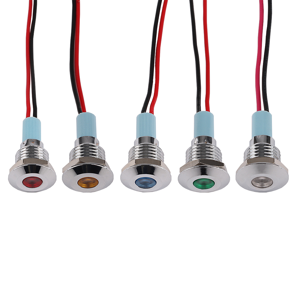 Led Metalen Lampje 10Mm Waterdichte Power Signaal Lamp 3V 5V 6V 12V 24V 220V Andere Rood Geel Blauw Groen Wit