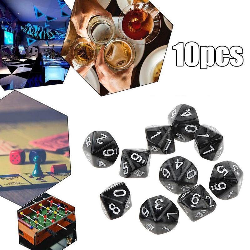 Dados de 12 caras D12, dados poliédricos para familiar, juego de rol, Club D & D, accesorios de acrílico, juego de Pub, E3A0, 10 Uds.