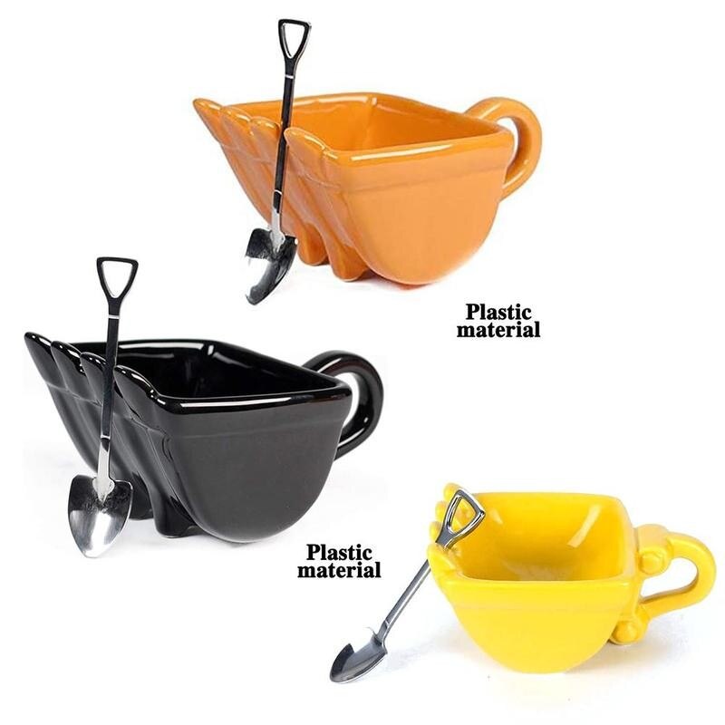 Coffee Cup Digger Excavator Bucket Model Mugs Milk Coffee Tea Cup Mug Coffee Water Mugs Cup with Spoon