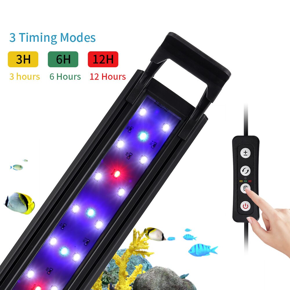 Timer Dimmable Fish Tank Light Marine Coral Lights Aquatic Plants Grow Lighting For Seawater Freshwater Aqaurium Accessories