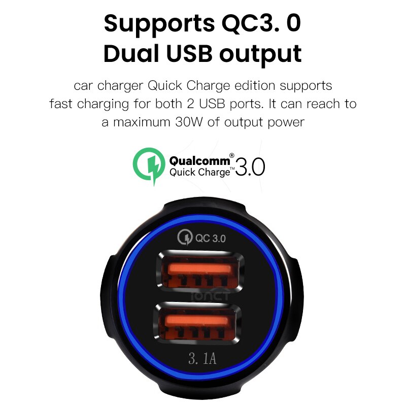 Auto USB Ladegerät Schnell Ladung 3,0 qc 2,0 praktisch Ladegerät 2 Hafen USB Schnelle Auto Ladegerät für iPhone Xiaomi Tablette Auto-Ladegerät