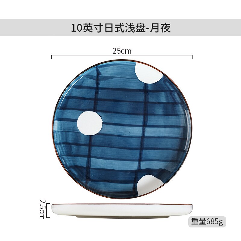 Platos de cerámica PARA CENA, aptos para microondas, horno, lavavajillas, resistentes a los arañazos, vajilla japonesa, platos de porcelana para Cocina: Morado