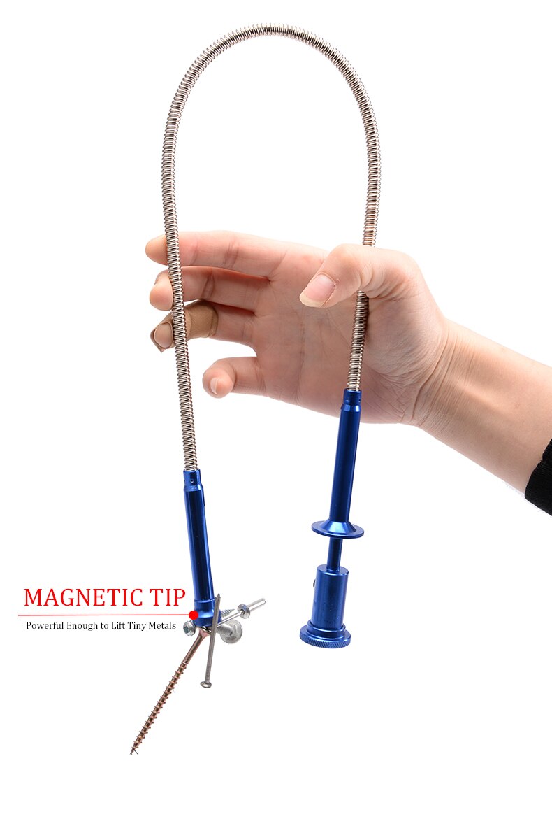 Magnetic LED Light Pick-Up Tools Flexible 4-Claw Long Reacher Garbage Toilet Grabber Tool Telescopic Magnet Pick Up Tool