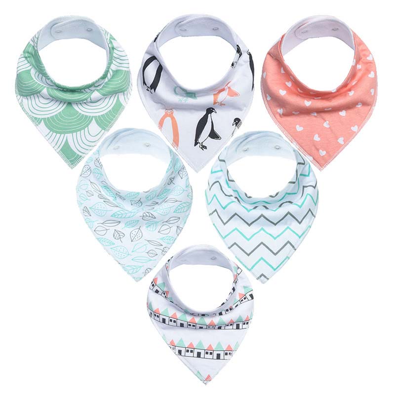 6 pièces/ensemble bavoirs bébé Bandana 100% coton essuie-mains Babadores Para Bebe infantile garçons et filles salive serviette