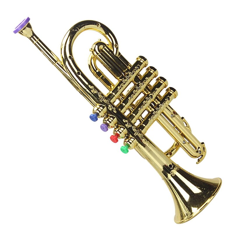 Trompette 4 tons 4 touches colorées, jeu de Simulation, Mini Instruments à vent musicaux pour enfants, jouet de fête d&#39;anniversaire