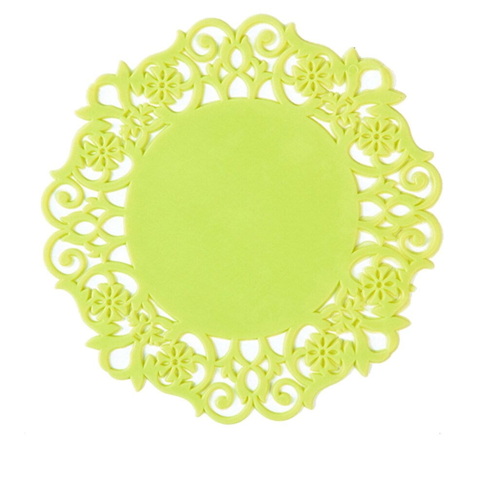 Hollow Lace Flower Round Silicone Coaster Heat Resistant Table Cups Pads FP8