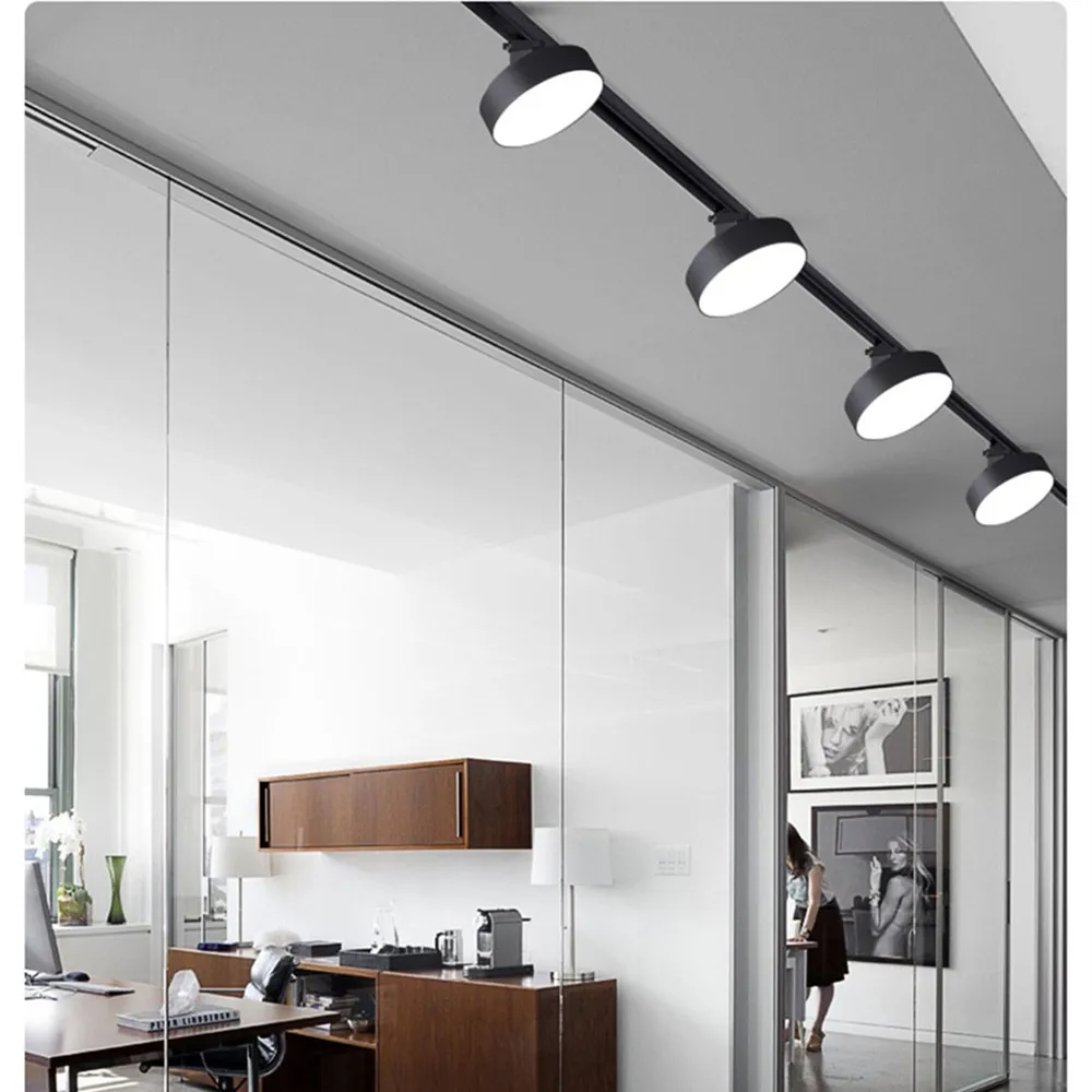 Faretti portato su Binario - 7W-18W - Moderno - Regolabile 360° - Bianco/Nero