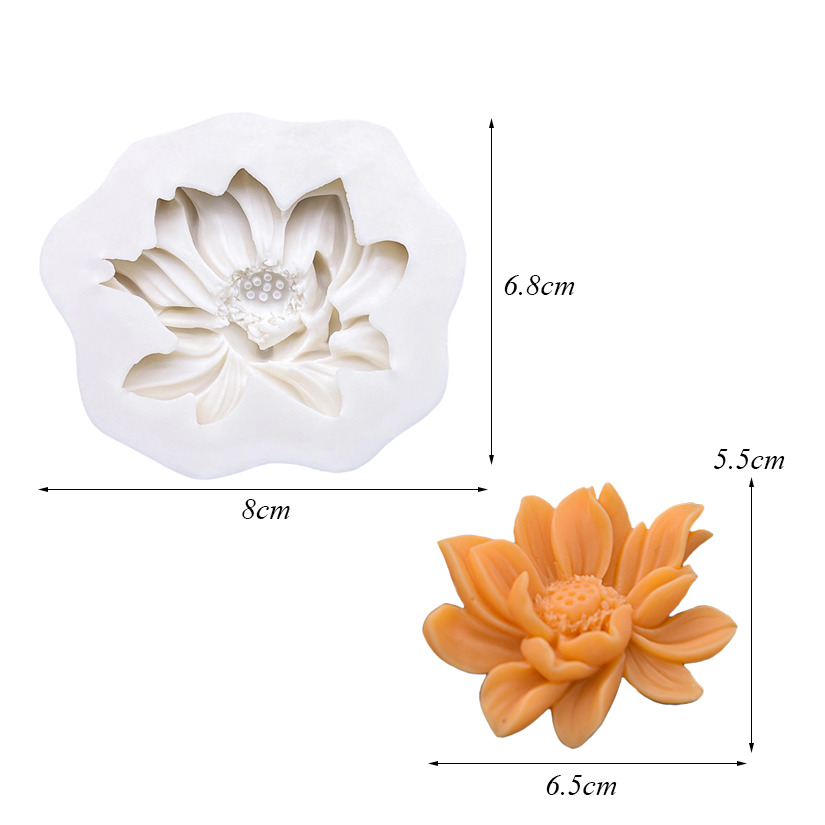 Moule en Silicone fleur Lotus Rose marguerite, Sugarcraft, Cupcake au chocolat, cuisson, Fondant, outils de décoration de gâteaux