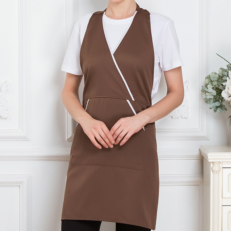 Unisex Beentje V-hals Tie Chef Schort Hotel Westerse Restaurant Keuken Werk Coffee Shop Party BBQ Catering Service: Grijs