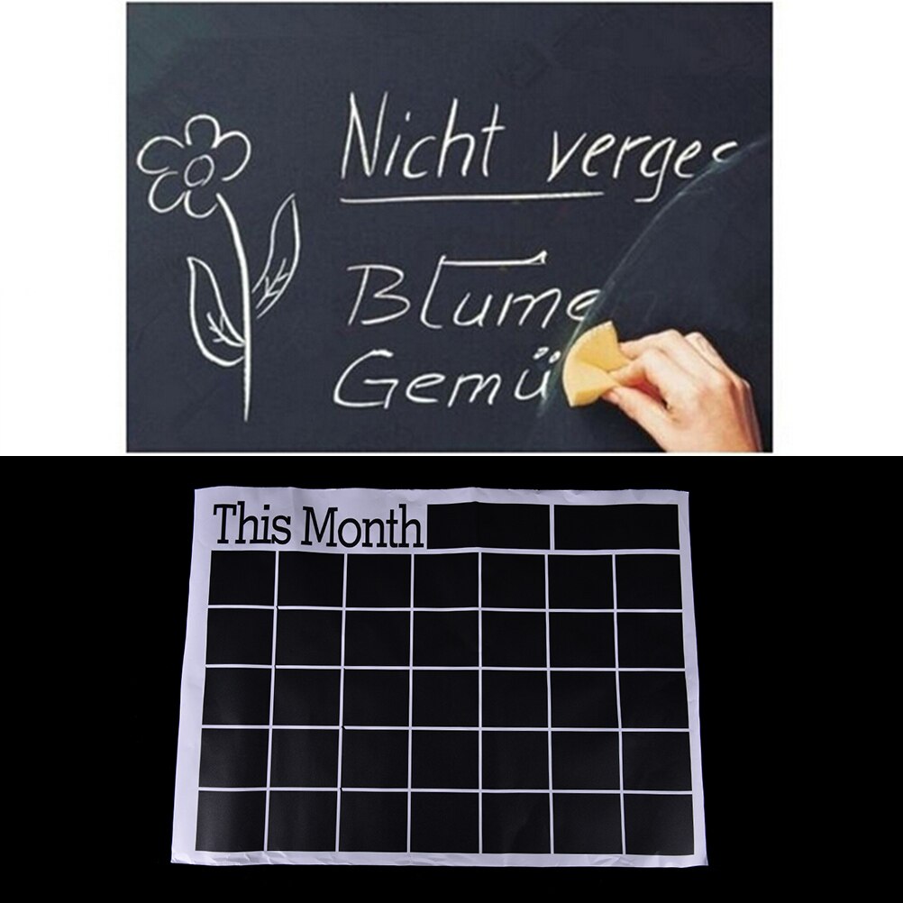 Weergaloze 60*44 Cm Zwart Krijt Bord Board Schoolbord Maandelijkse Planner Sticker Schema