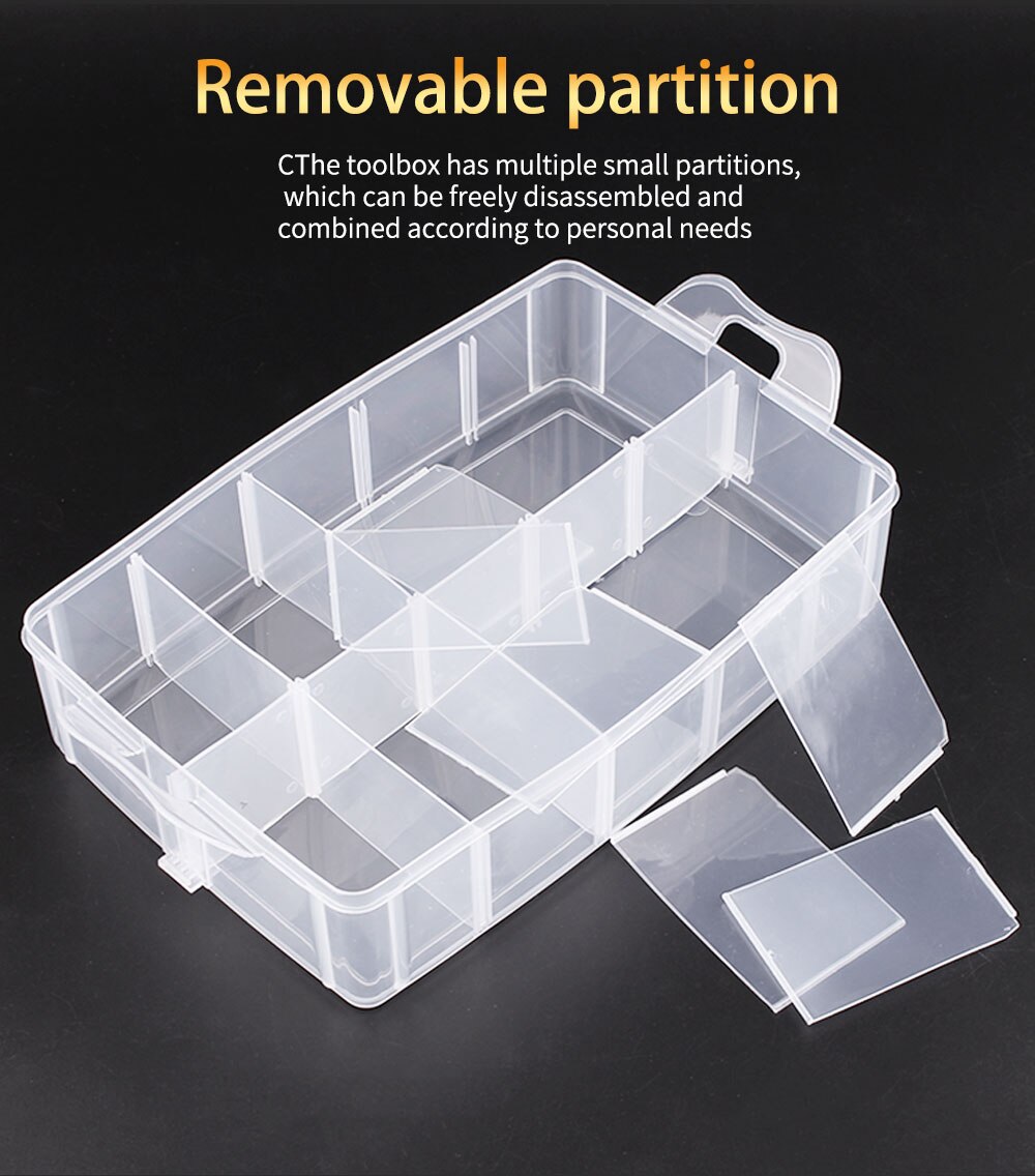 LUXIANZI 3 Layer Adjustable Storage Box With Locking HandleMetal Parts Screwdriver Hardware Multi-function Tool Box Plastic Case