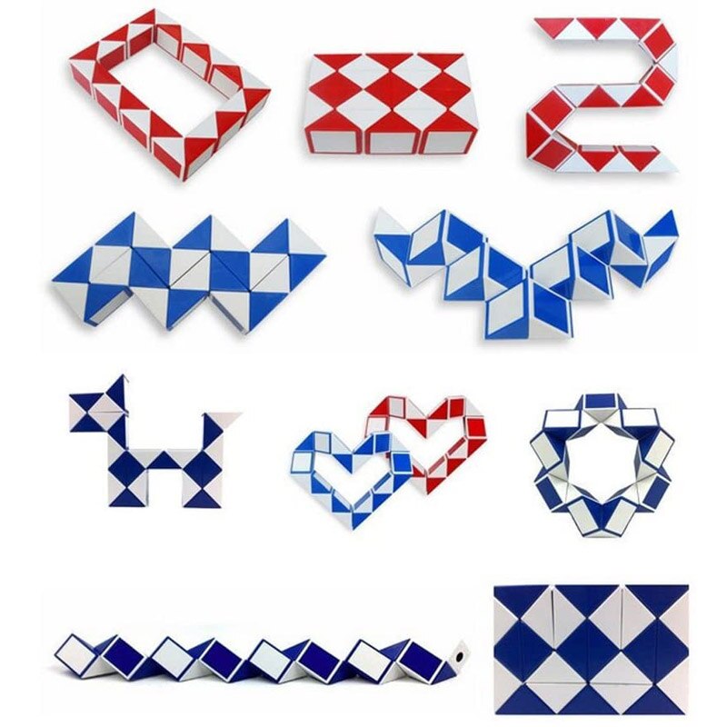 24 Wedges Speed Cube Twist Puzzle Magic Snake Ruler Kids Brain Teaser Anti Stress Fidget Toys for Anxiety