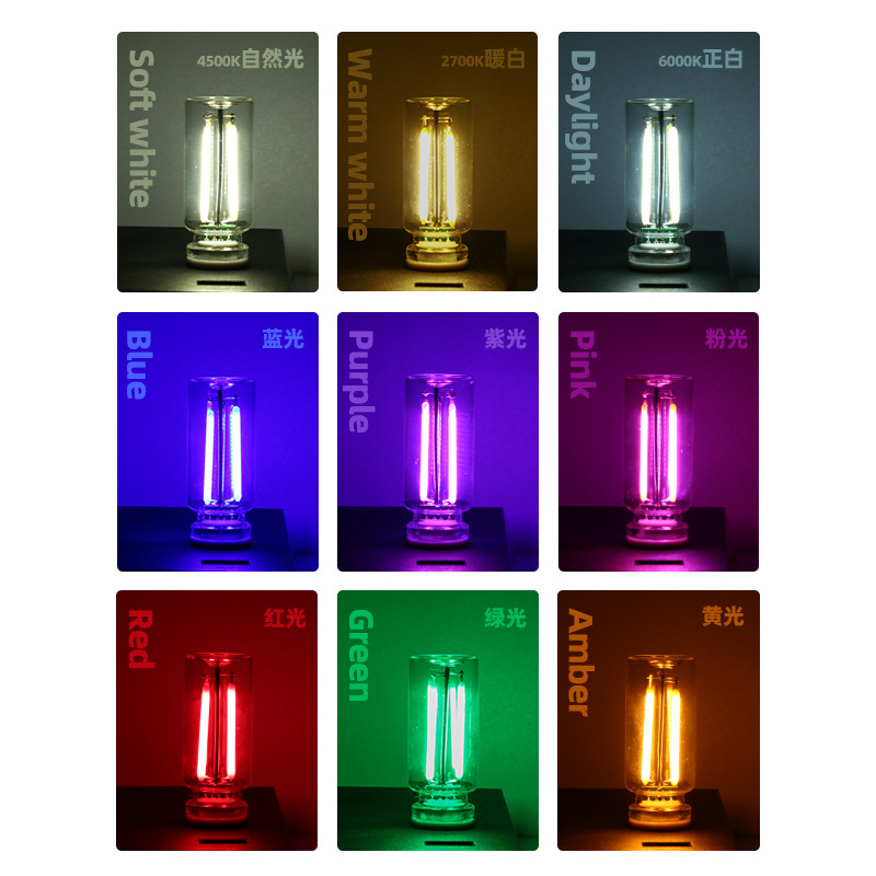Car USB LED Filament Touch Dimming Bulb 5V Retro LED Bulbs 0.3W Night Light Camping Incandescent Decorative LED Lighting