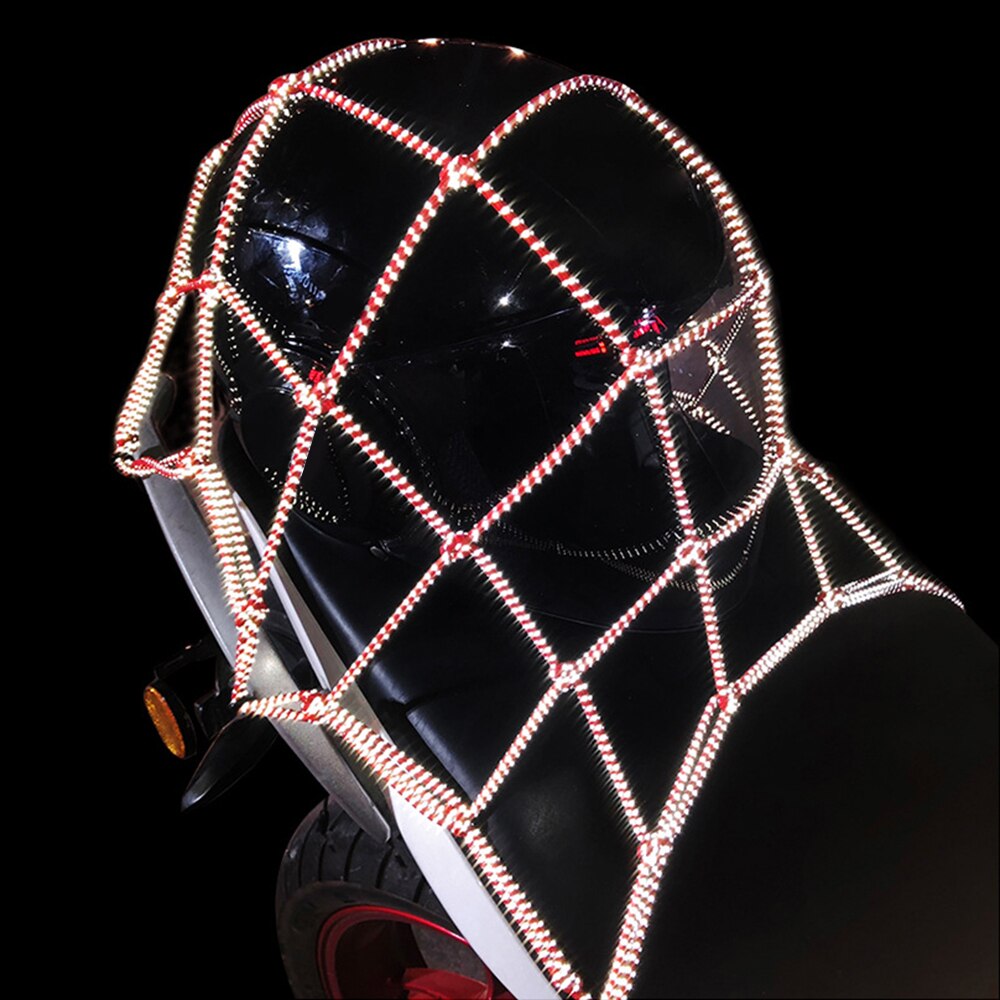Reflekterende motorcykel hjelm net mesh motorcykel bagage beskyttende net moto tilbehør arrangør
