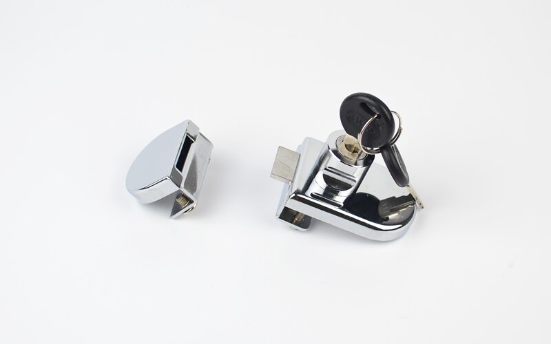 Glass display cabinet/Showcase locks, Zinc Alloy,5-8mm glass, single/Double door,No need drilling,DIY cabinet,easy to install