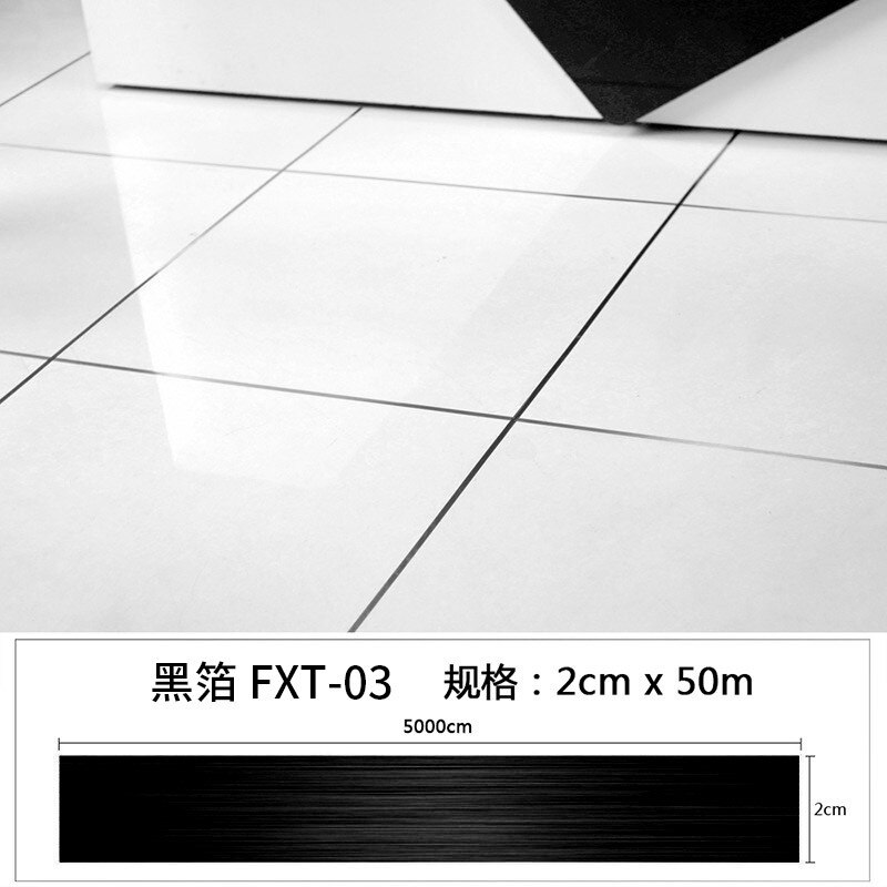Living Room Floor Tiles Beautiful Seam Stickers Waterproof Floor Seam Stickers Decorative Stickers Diagonal Stickers Self-Adhesi: black  20mm