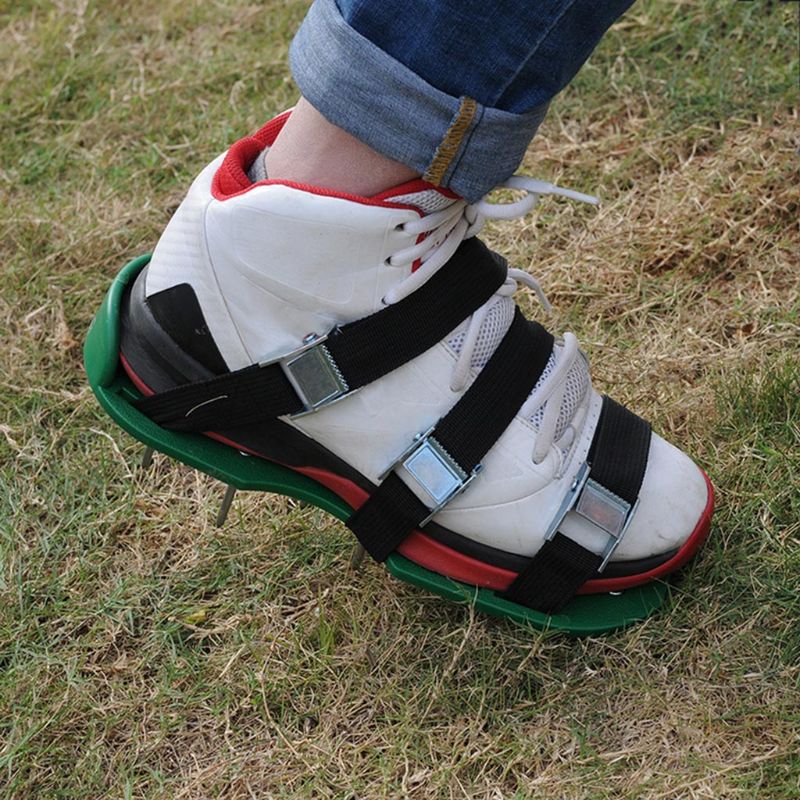 Aireador de césped, sandalias para jardinería, pintura de suelo, cemento autonivelante, clavo de construcción, zapatos, escarificador, herramienta de Destripador de pastizales