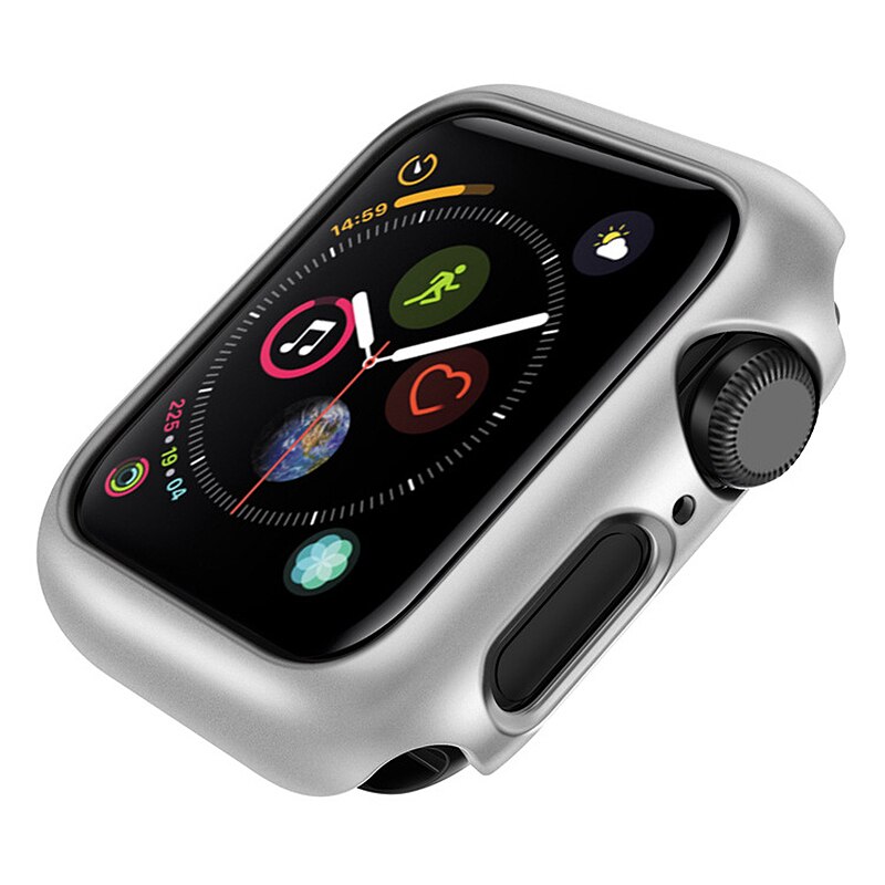 Abay Pc Case Voor Apple Horloge 3 2 1 42Mm 38Mm Cover Volledige Bescherming Shell Voor Iwatch 4 5 6 Se 40Mm 44Mm Horloge Bumper: Silver / Series 456 SE 44MM