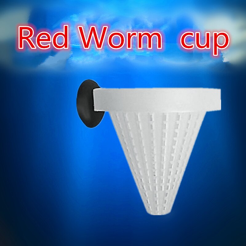 1Pc Plastic Tapered Hopper Feeder Met Zuignap Voor Aquarium Rode Worm Voeden Aquarium Kegel Levend Voedsel Mand trechter Levert