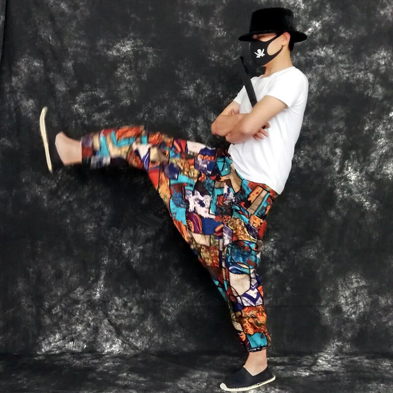 Hiphop herr haremsbyxor baggy gren träningsbyxor vida ben joggare man byxor kläder pantalones hombre