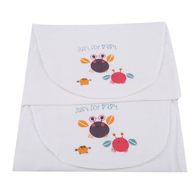 2 st/förpackning aby wicking handduk absorberar svett tillbaka handduk svettservetter återanvändbar babyhandduk med tecknat tryck: Krabba