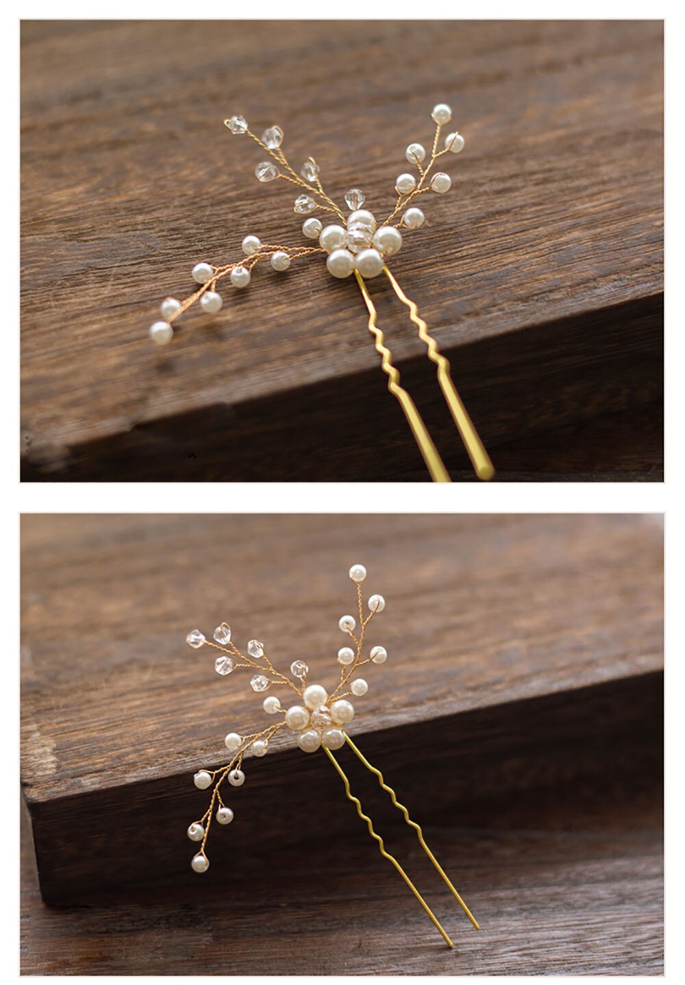 Bridal Crystal Gold Hair Pins Women Crystal Headpiece Wedding Hair Pins Clip Hair Jewelry Wedding Hair Hair Accessories