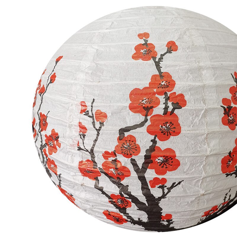 3pcs / lot Red Sakura Paper Lanterns 12/14/16 inch Chinese Japanese Festival Paper Lantern Flower Balls Wedding Party Decoration