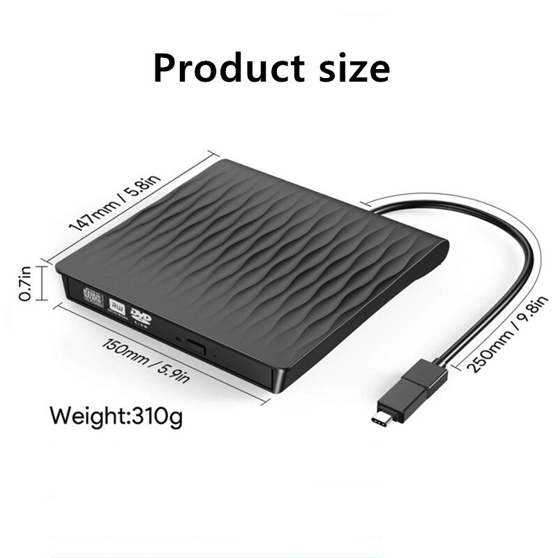 Usb 3.0 dvd drev ekstern cd/dvd rw brænder writer plug & play cd rom afspiller til bærbar computer pc macbook