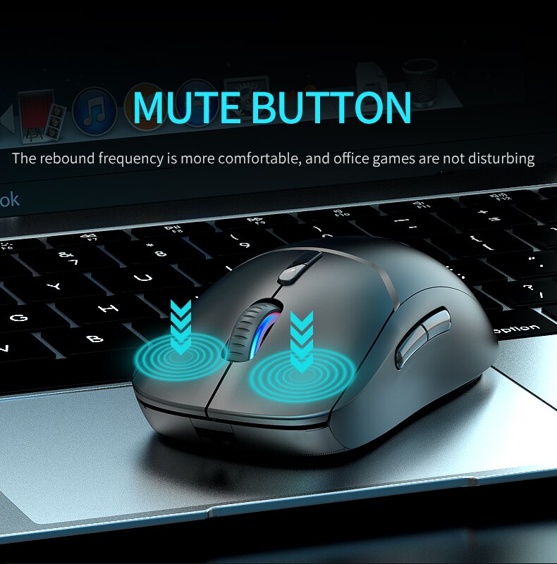 Rechargeable Gaming Mouse Wireless Bluetooth Mouse Dual Mode 2.4Ghz+Bluetooth Game Mice For Computer/Laptop Optical 2400DPI