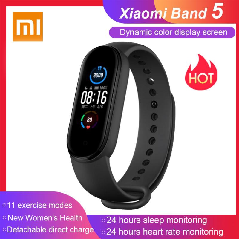 1.1 "originale Xiaomi Mi Banda 5 Braccialetto Intelligente Schermo AMOLED Miband 5 Smartband Per Il Fitness Traker Bluetooth di Sport Intelligente Braccialetti