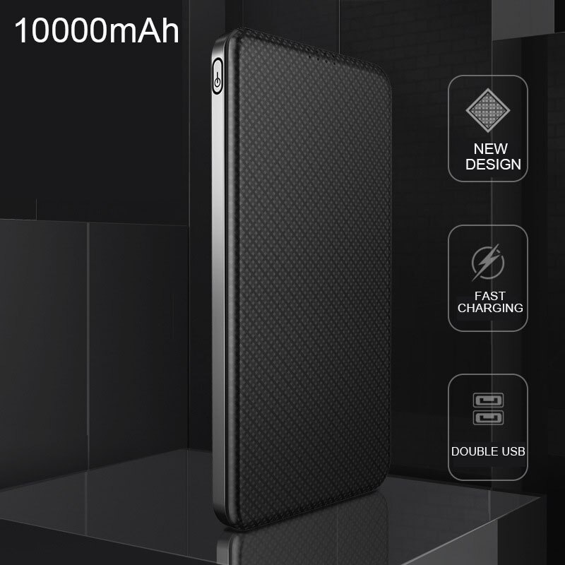 10000mAh Ultra Dünne Ausgezeichnete Tragbare Power Bank SCHNELLE Lade Doppel USB Power Für Smart Handy