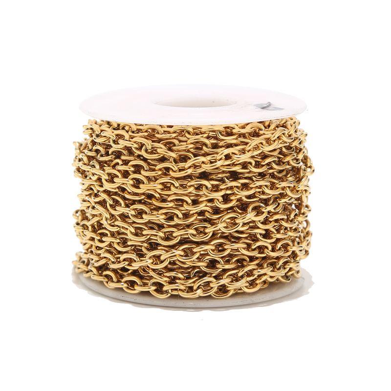 4Mm Breedte Rvs Kabel Chain Link In Bulk Voor Ketting Sieraden Accessoires Diy Maken